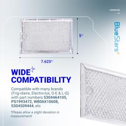 [Lifetime Warranty] WB06X10608 5304464105 Microwave Grease Filter 5" x 7-5/8" Replacement - Compatible with Frigidaire GE Microwaves - Replaces 5304478913 5304517871 PS12585760 thumbnail 1