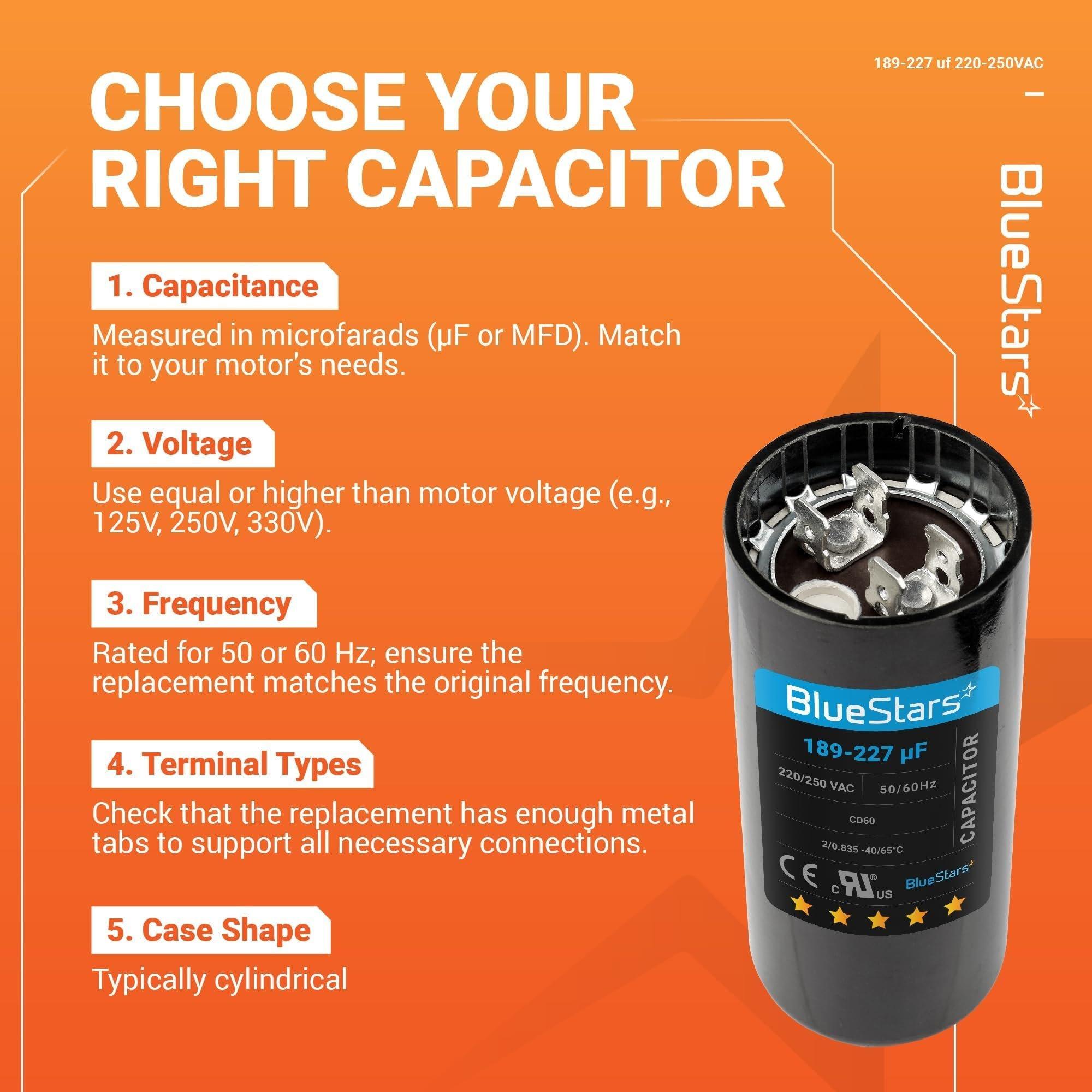 [Lifetime Warranty] 189-227 uF MFD 220-250 VAC Round Start Capacitor 50/60 Hz - Fits OEM Single Phase Motor - Pack of 2 image 5