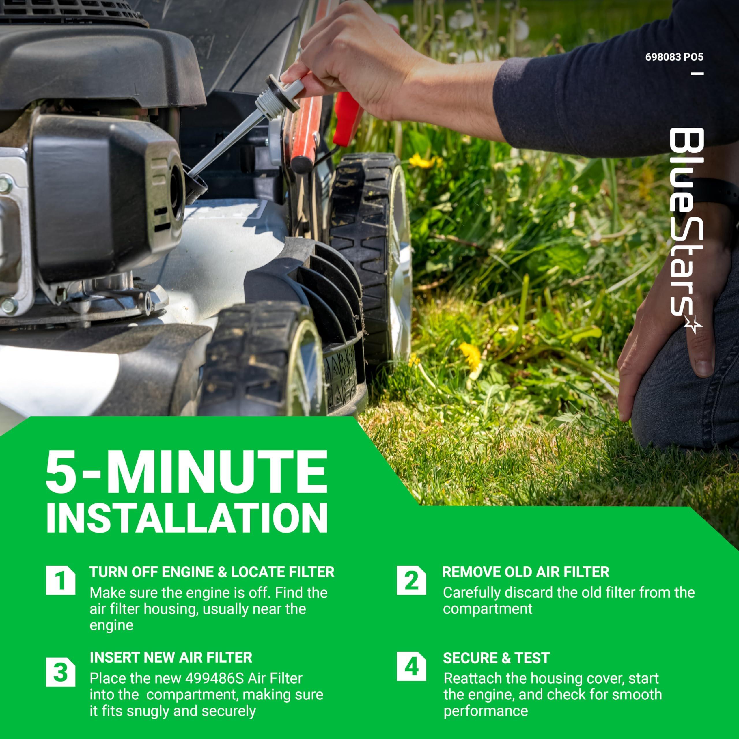 [Lifetime Warranty] 698083 697153 Air Filter - For John Deere LA115 LA105 L100 Z225 LA110 GY20573 Craftsman LT1000 LT2000 794422 795115 697634 797008 697776 Riding Lawn Mower with 697015 Pre Air Cleaner - Pack of 5 image 8