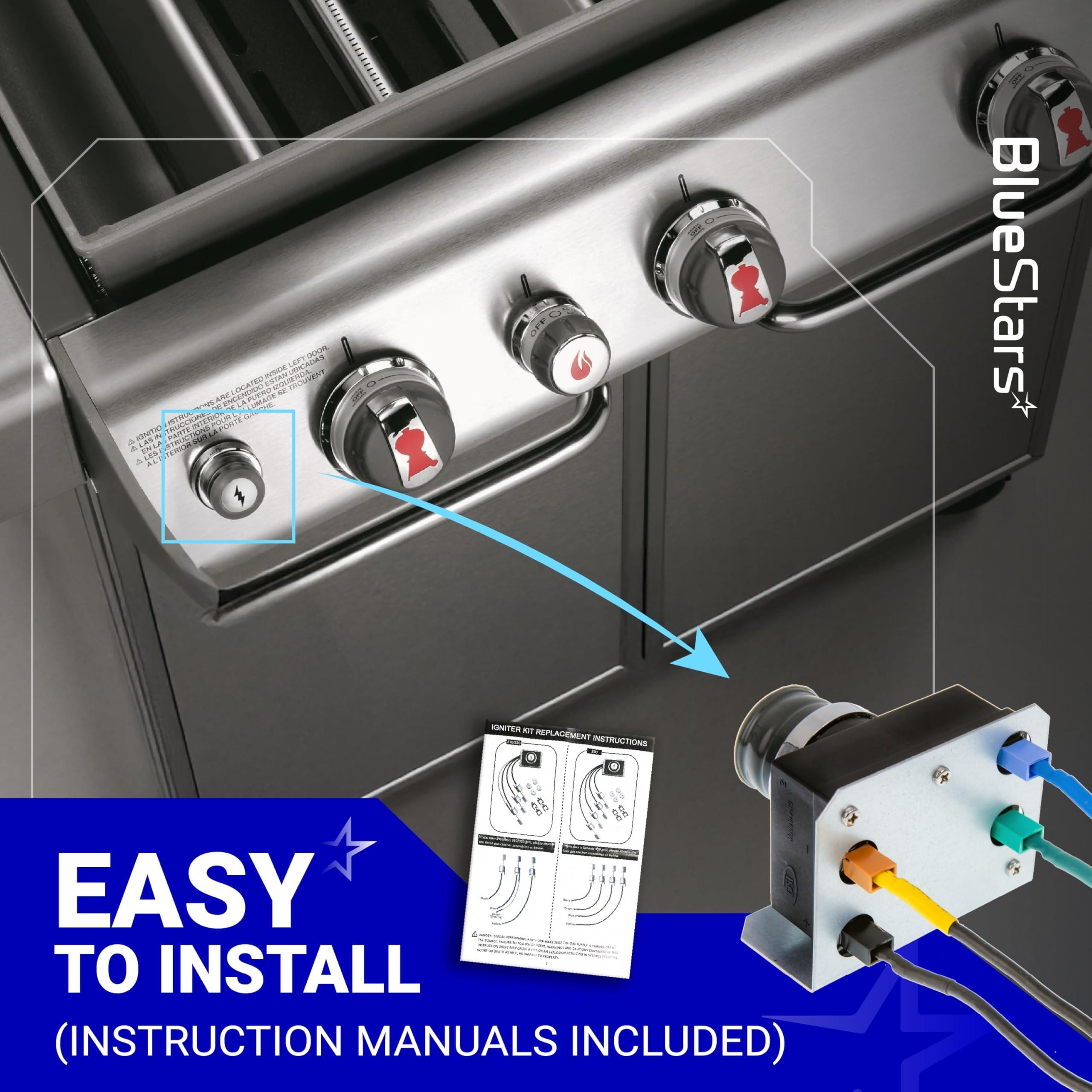 [Lifetime Warranty] 1836-13 7628 7629 Igniter Kit for Weber Genesis Grill Parts 300 Series with Front Mounted Control Panel (2011-Newer) E330 S330 Electronic Igniter, 4-Outlet Ignition Kit, Fit Weber 65946 image 4