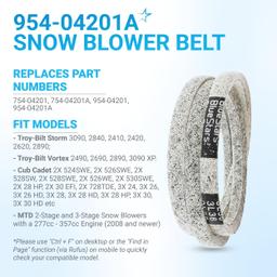 [Lifetime Warranty] 954-04201A Drive Belt Replacement - for MTD Cub Cadet Troy-Bilt Snowblower - 3/8" x 36â€_x009d_ thumbnail 3