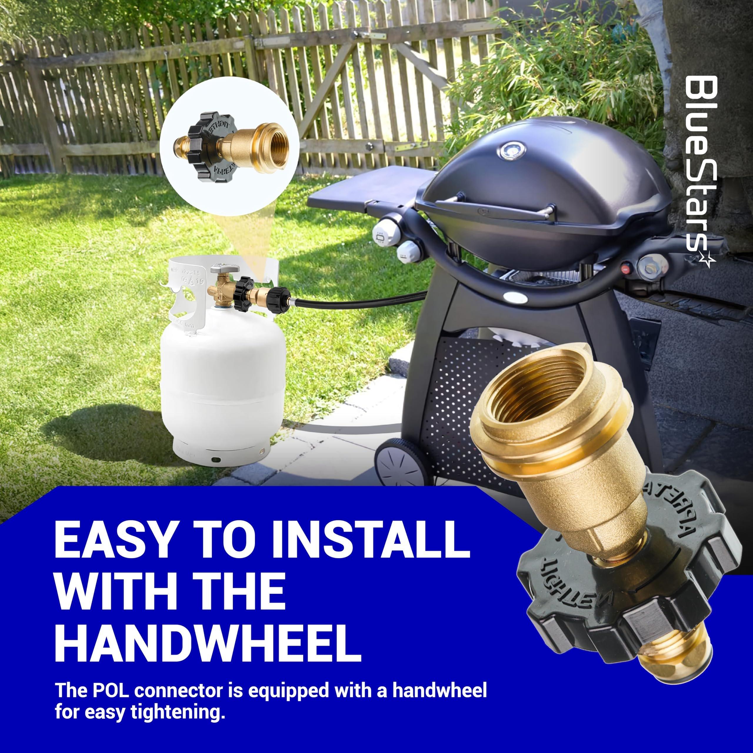 [Lifetime Warranty] [100% Solid Brass] Propane Tank Adapter Converts POL to QCC1 Universal Fit 5-100 lb LP Propane Tank for RV Camper Gas Grill Camping Stove Heater - Old to New Connection Type image 5