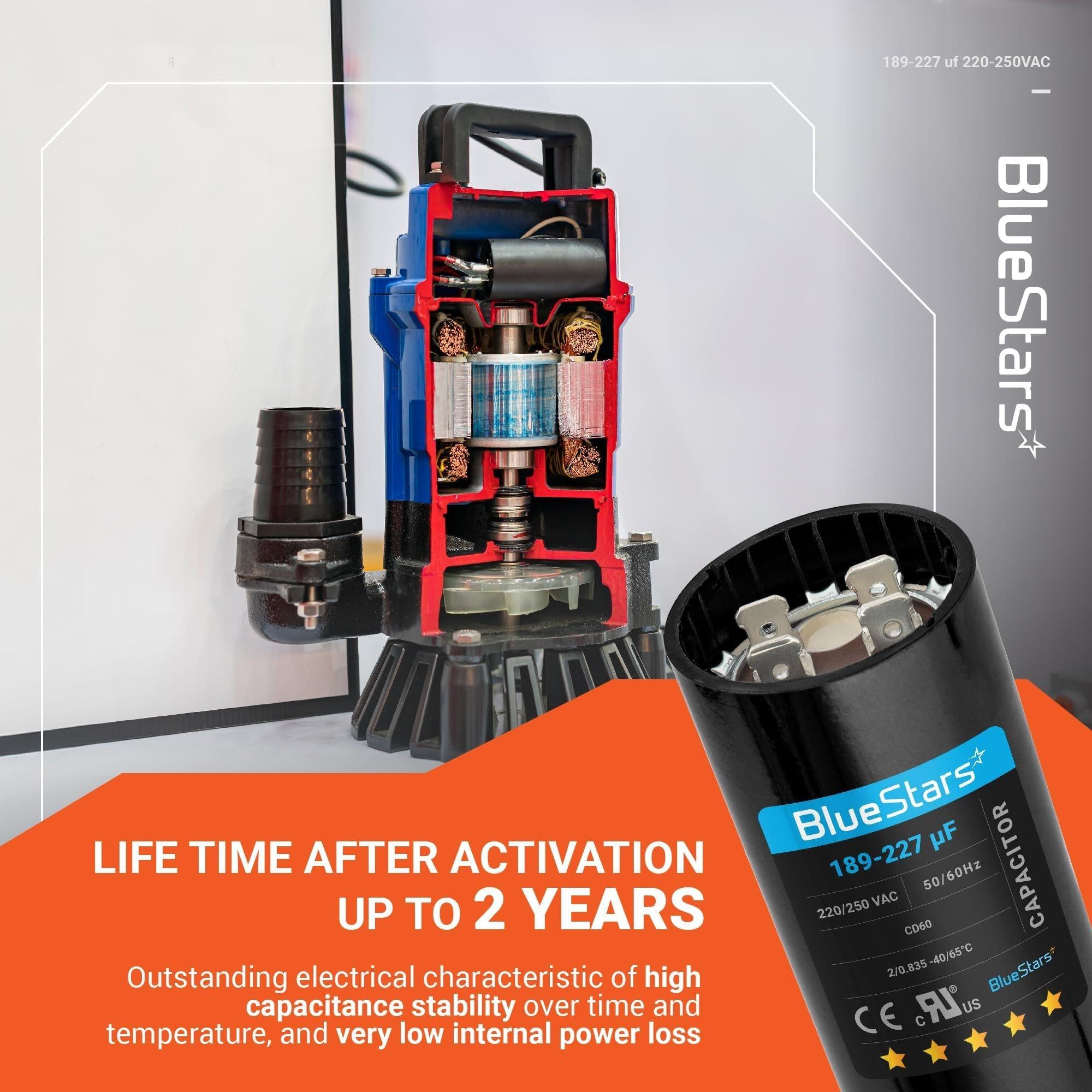 [Lifetime Warranty] 189-227 uF MFD 220-250 VAC Round Start Capacitor 50/60 Hz - Fits OEM Single Phase Motor - Pack of 2 image 7