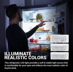 [Lifetime Warranty] 2 PCS W10515057 & 1 PCS W10515058 Refrigerator LED Light - Compatible with Whirlpool WRS322FDAB00 WRS322FDAB01 Kenmore 10651729410 10641129211 Maytag MSB27C2XAM00 MSB27C2XAW00 Refrigerator thumbnail 2