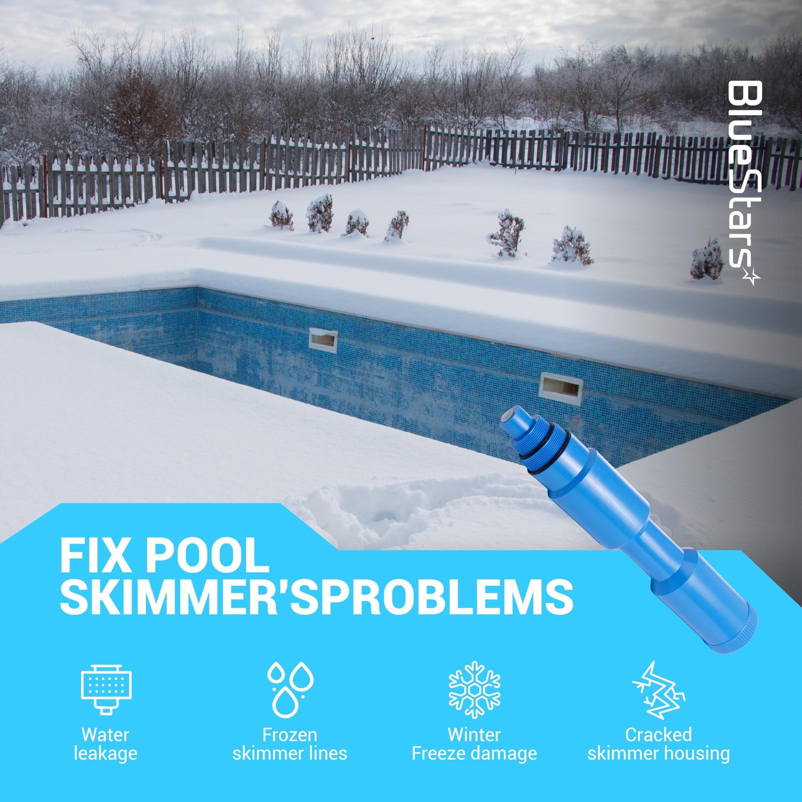 [Lifetime Warranty] 2 Pack 17'' Pool Skimmer Guard & Plug Winterization Plug for 1 1/2" and 2'' Threaded Skimmers - Suitable for Above and Inground Pool image 6