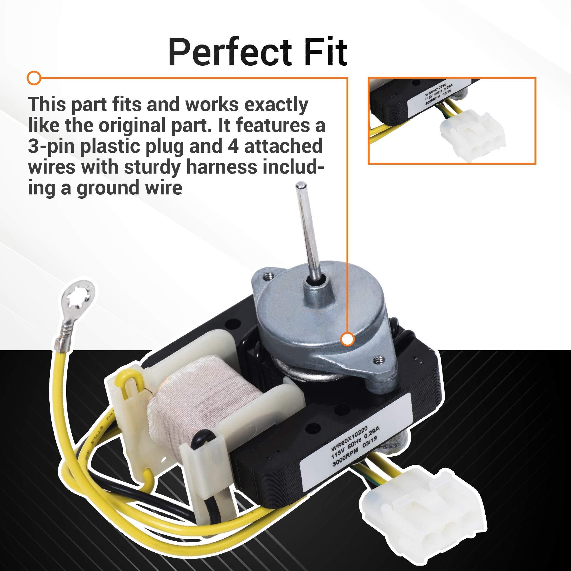 [Lifetime Warranty] WR60X10220 Refrigerator Condenser Fan Motor - Compatible with GE Hotpoint Refrigerators - Replaces PS1766247 AP4298602 WR60X10171 WR60X10133 1257132 AH1766247 EA1766247 WR60X10192 image 3