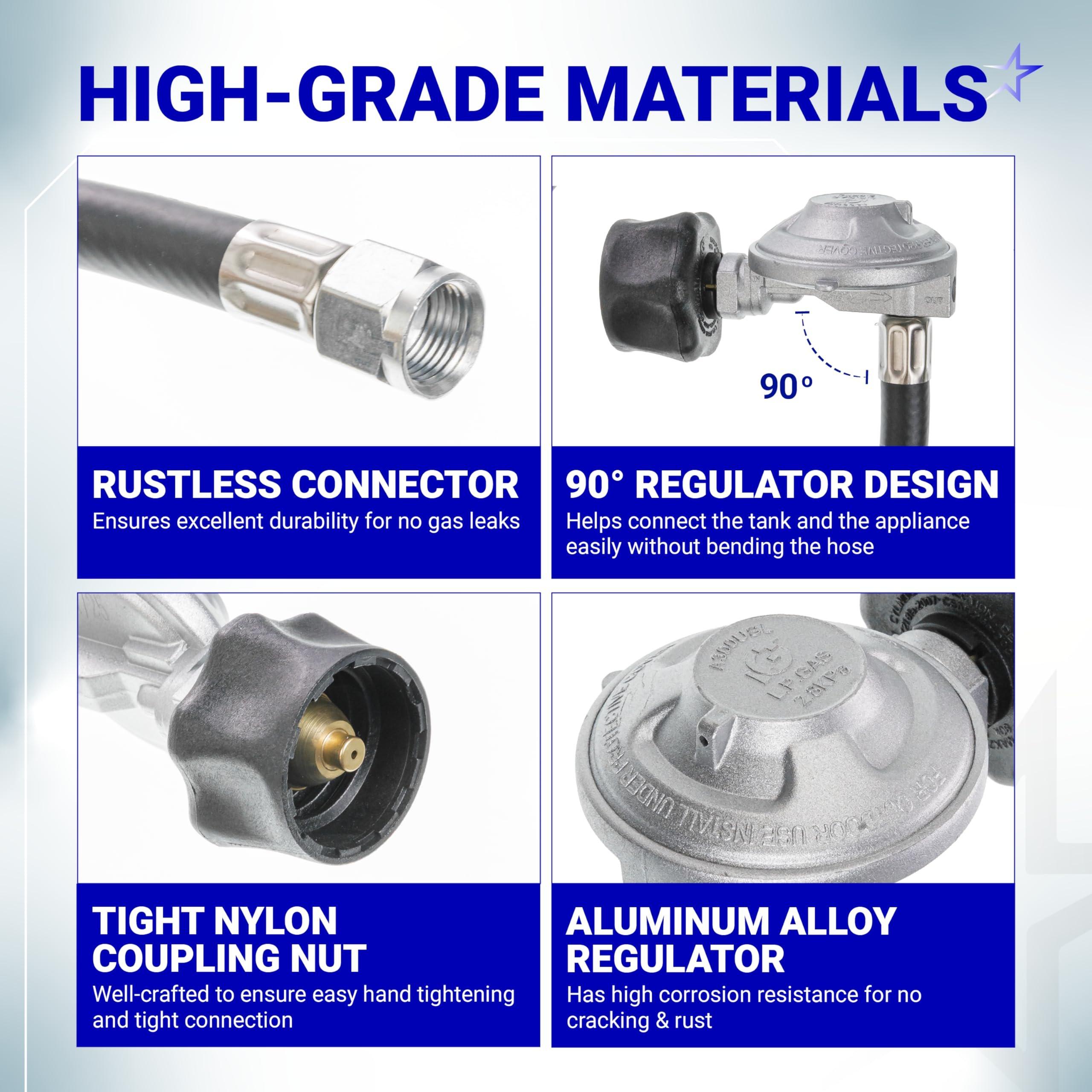 [Lifetime Warranty] [CSA Certified] 25IN for Weber Hose and Regulator Kit, for Weber Genesis/Spirit/Spirit II 2017-2019/ Summit Silver/Gold Series, Grill Regulator Replacement Parts for 7627 67069 69891 image 5