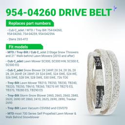[Lifetime Warranty] 954-04260 Drive Belt 3/8'' x 34'' for MTD Craftsman Cub Cadet Troy-Bilt Snowblower 21" Walk-Behind Lawn Mower thumbnail 3
