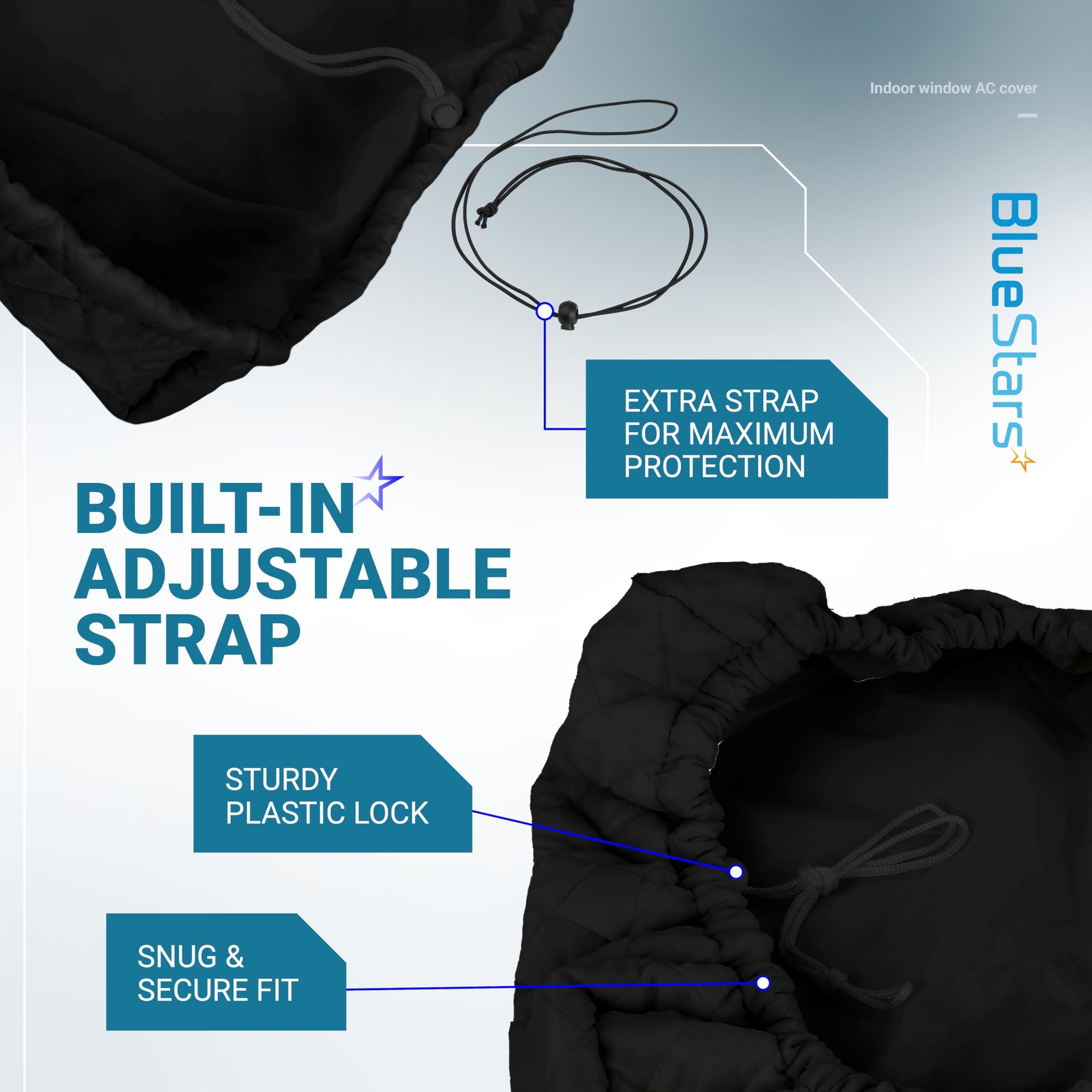 [Lifetime Warranty] Window Air Conditioner Cover Indoor with Velcro Sides - Inside AC Cover for Winter - Polyester Fiber Fill Layers Insulation - 25" x 17" x 3.5" - Black image 3