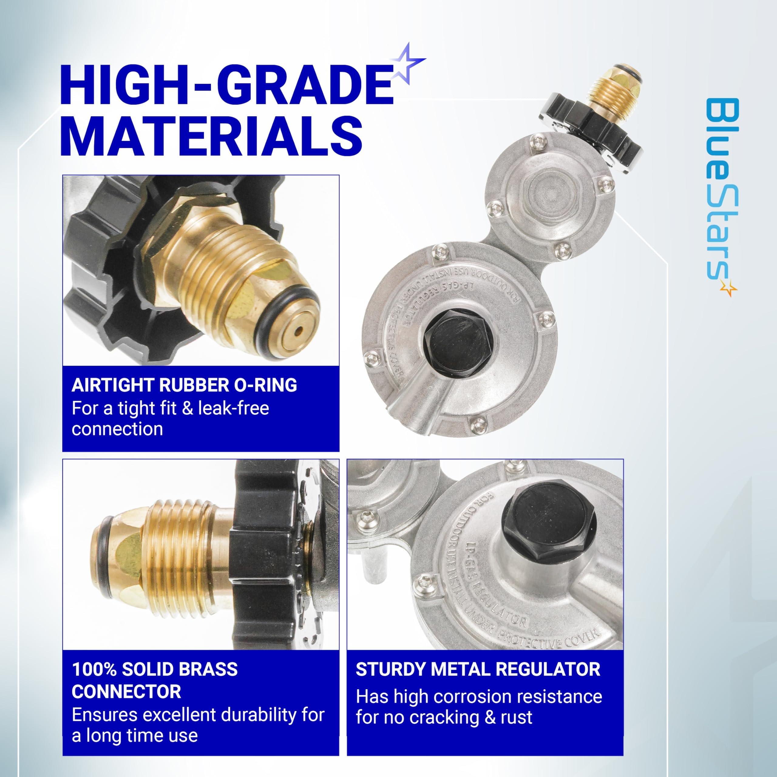 [Lifetime Warranty] 2 Stage Propane Regulator with POL - Standard P.O.L Connection and 3/8in Female Flare Fitting - Propane Tank Regulator for RV Vans Trailers Campers 100lb Tank ASME Tank Generators image 4