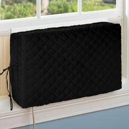 [Lifetime Warranty] Window Air Conditioner Cover Indoor with Velcro Sides - Inside AC Cover for Winter - Polyester Fiber Fill Layers Insulation - 25" x 17" x 3.5" - Black thumbnail 7