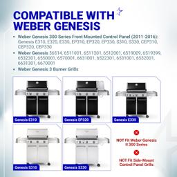 [Lifetime Warranty] 1836-13 7629 Genesis Igniter for Weber Genesis Grill Parts Genesis 300 Series Front-control Grills 3-Burner Igniter Module Weber 88826 E310 E320 E330 Button Switch thumbnail 2