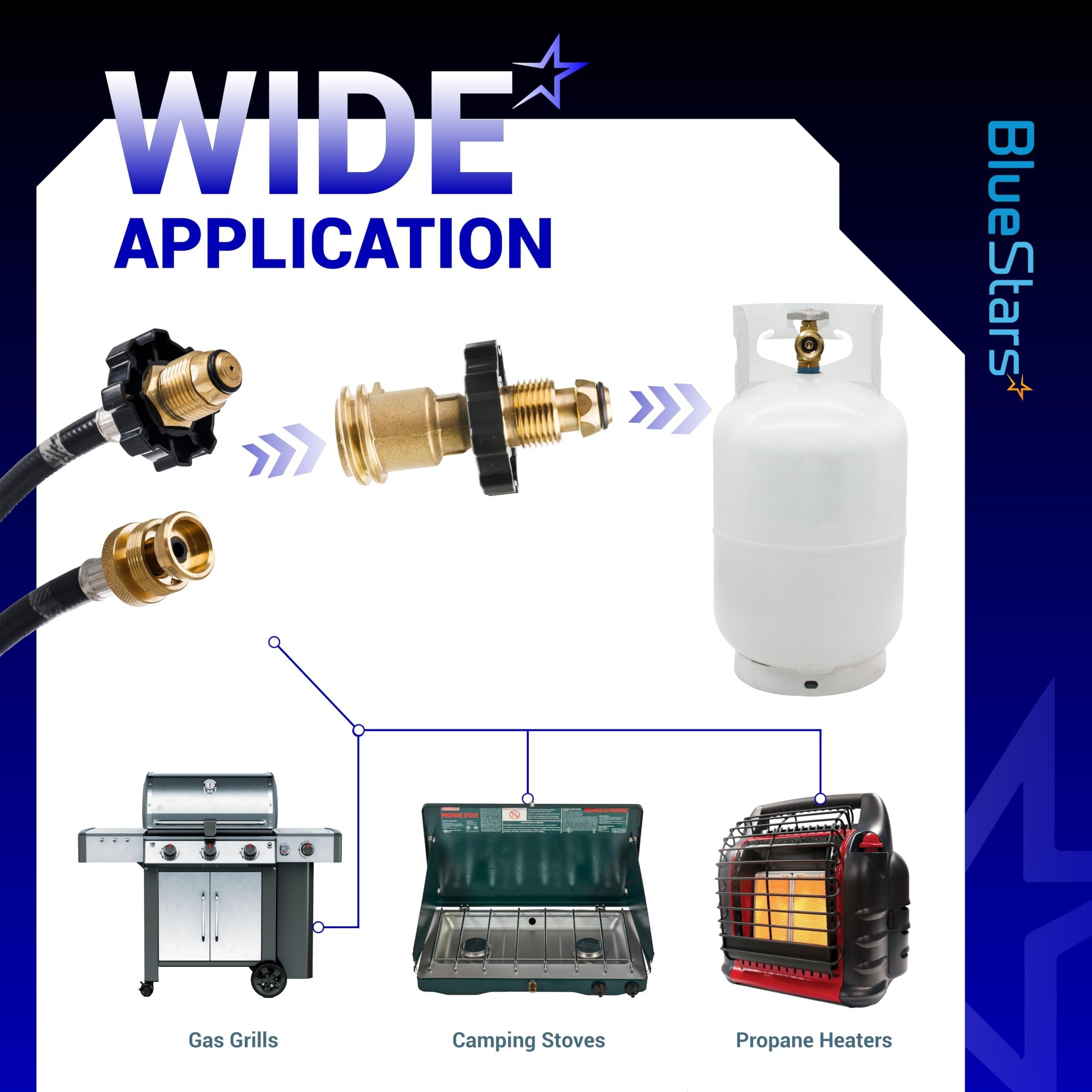 [Lifetime Warranty] [100% Solid Brass] Propane Tank Adapter Converts POL to QCC1 Universal Fit 5-100 lb LP Propane Tank for RV Camper Gas Grill Camping Stove Heater - Old to New Connection Type image 6