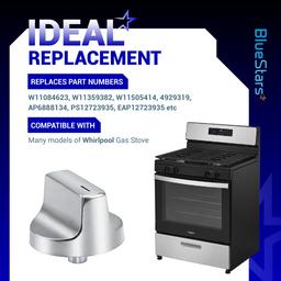 [Lifetime Warranty] W11366438 Gas Range Stove Control Knob - Compatible with Whirlpool WCG55US0HS00 WCG55US0HS05 WCG55US6HS00 WCG55US6HS05 - Replaces W11084623 W11359382 W11505414 4929319 - Pack of 5 thumbnail 4