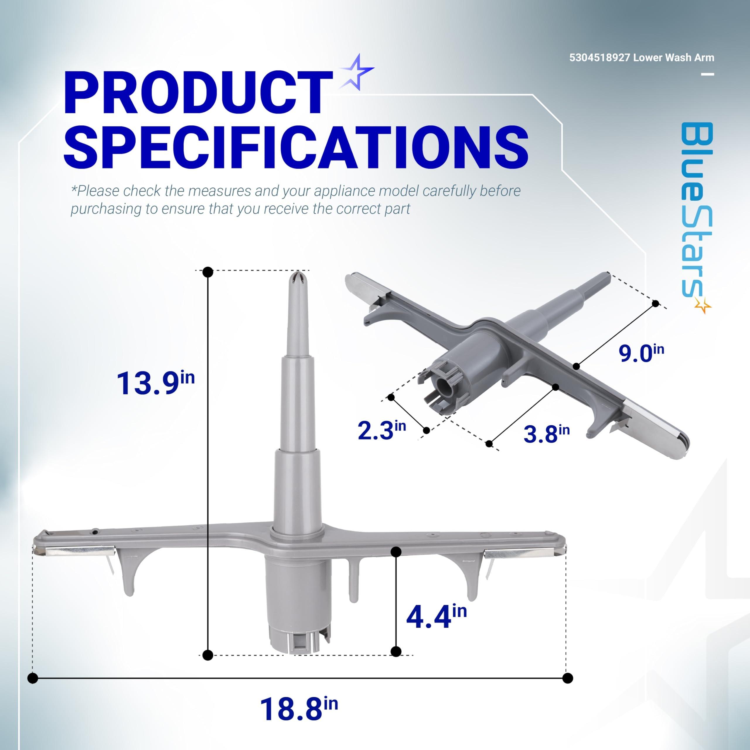 [Lifetime Warranty] 5304518927 Lower Spray Arm - Compatible with Frigidaire, Kenmore, Electrolux Dishwashers - Replaces 154567702, 5304507175, AP6810011, 154567701 image 2