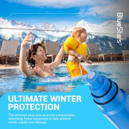 [Lifetime Warranty] 2 Pack 17'' Pool Skimmer Guard & Plug Winterization Plug for 1 1/2" and 2'' Threaded Skimmers - Suitable for Above and Inground Pool thumbnail 2