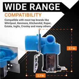 [Lifetime Warranty] 285805 Washer Water Inlet Valve with Mounting Bracket - Fit Whirlpool Kenmore Kitchen Aid - Replaces 292197 3349451 3354565 AP3094541 KAWS850JQ4 LSQ8243HQ0 7MLSC9545JQ2 thumbnail 1
