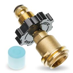 [Lifetime Warranty] [100% Solid Brass] Propane Tank Adapter Converts POL to QCC1 Universal Fit 5-100 lb LP Propane Tank for RV Camper Gas Grill Camping Stove Heater - Old to New Connection Type thumbnail 0