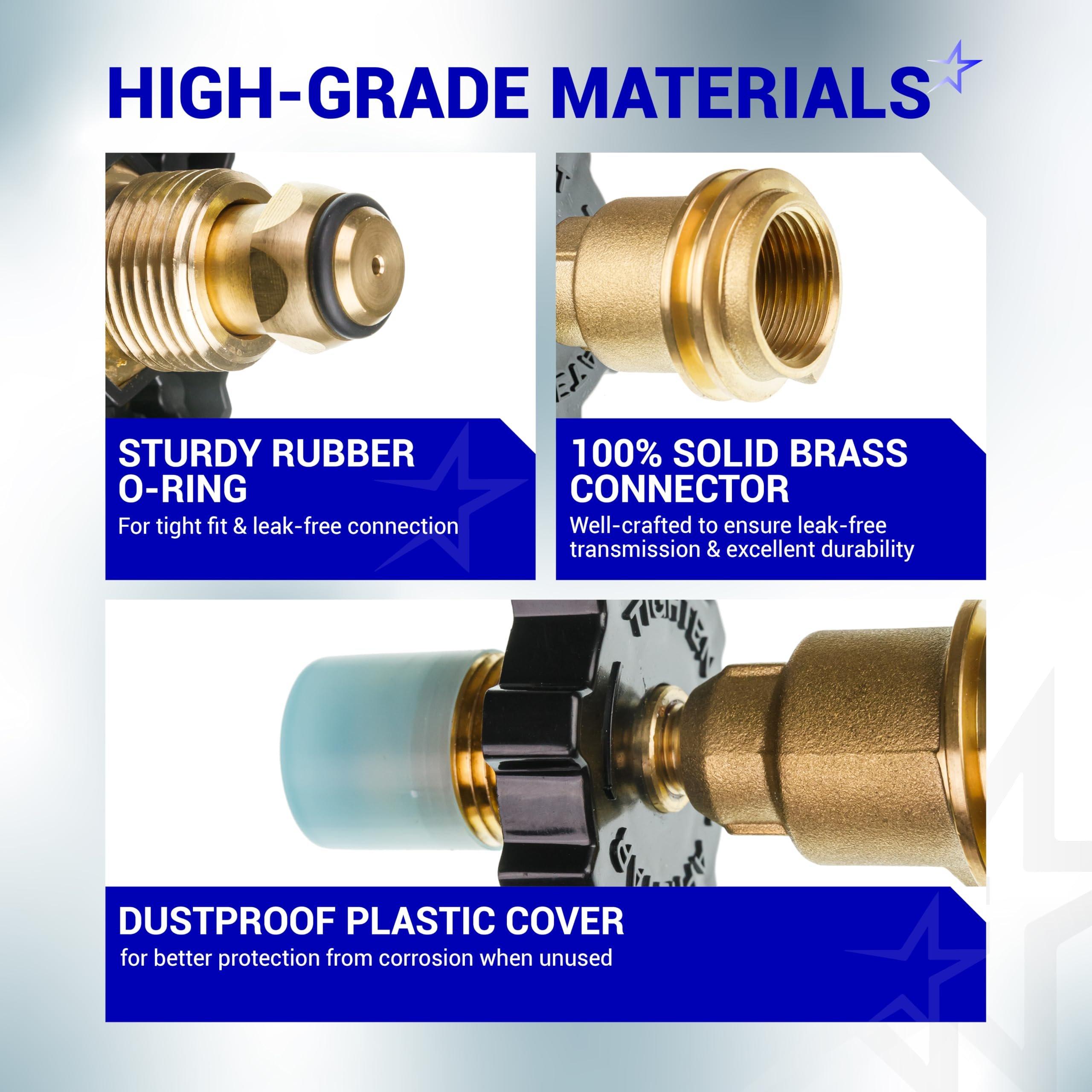 [Lifetime Warranty] [100% Solid Brass] Propane Tank Adapter Converts POL to QCC1 Universal Fit 5-100 lb LP Propane Tank for RV Camper Gas Grill Camping Stove Heater - Old to New Connection Type image 4