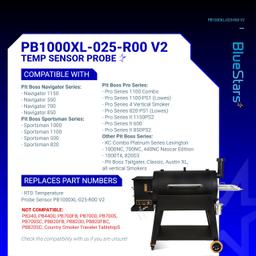 [Upgraded] BlueStars RTD Temperature Probe Sensor, Compatible with Pit Boss Pellet Grills and Smoker, Temp Probe Replacement, Meat Probe Sensor PB1000XL-025-R00 V2 (70123-AMP) thumbnail 2