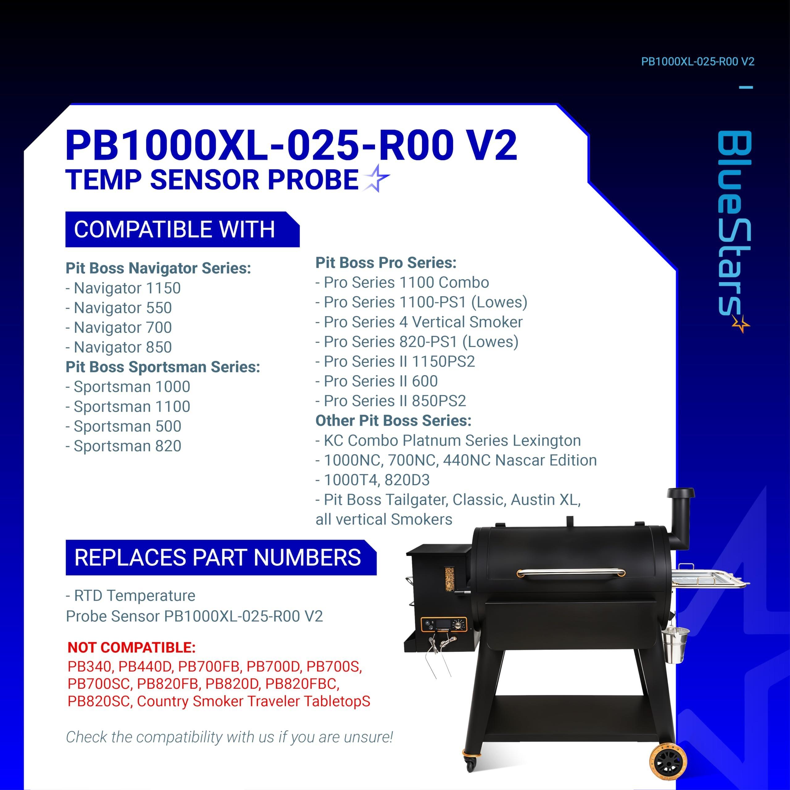 [Upgraded] BlueStars RTD Temperature Probe Sensor, Compatible with Pit Boss Pellet Grills and Smoker, Temp Probe Replacement, Meat Probe Sensor PB1000XL-025-R00 V2 (70123-AMP) image 2