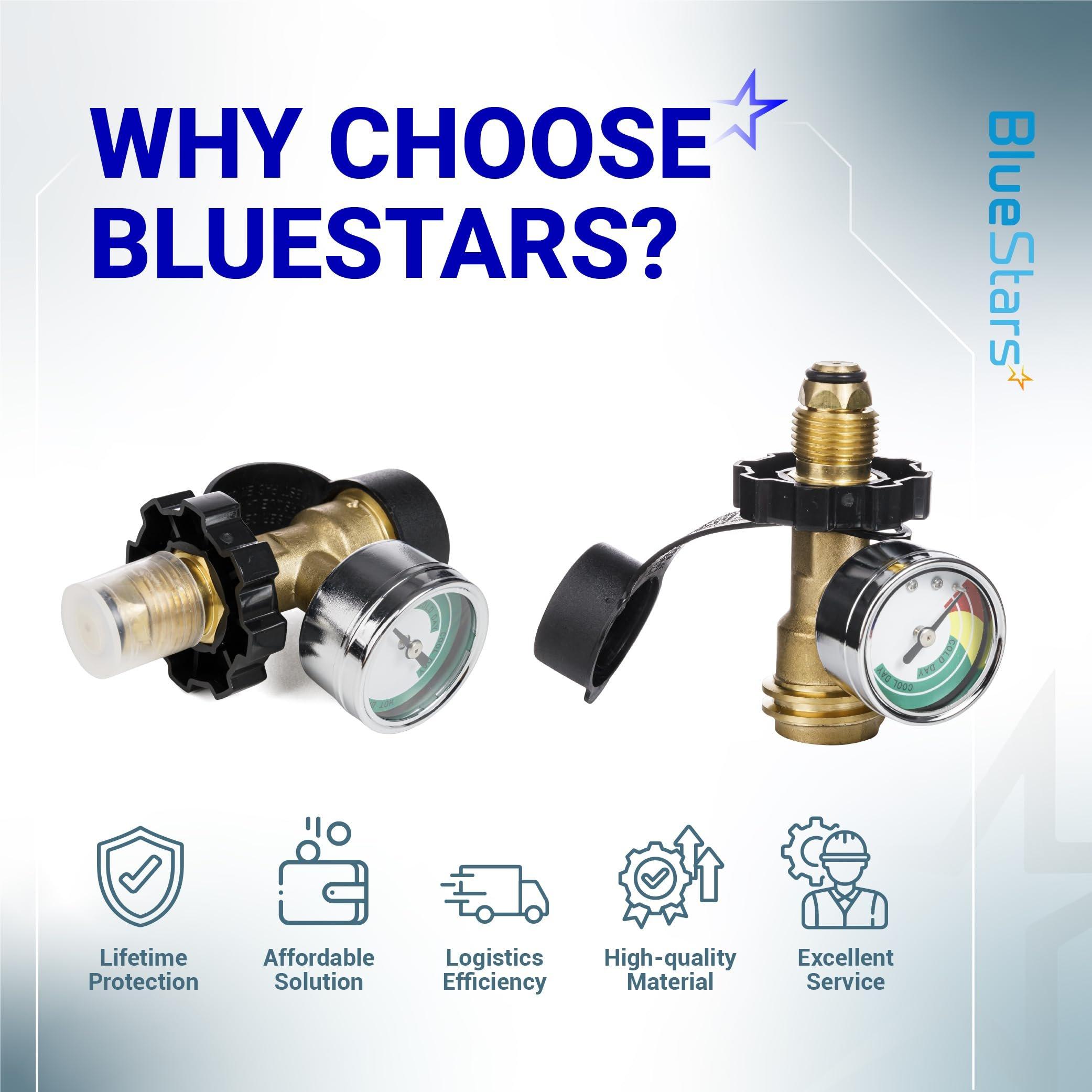 BlueStars [100% Solid Brass] 100 lb Propane Tank Adapter, POL Propane Gauge for 100 lb Propane Tank, Converts POL LP Tank Service Valve to QCC1/Type 1 - Old to New Connection Type image 8