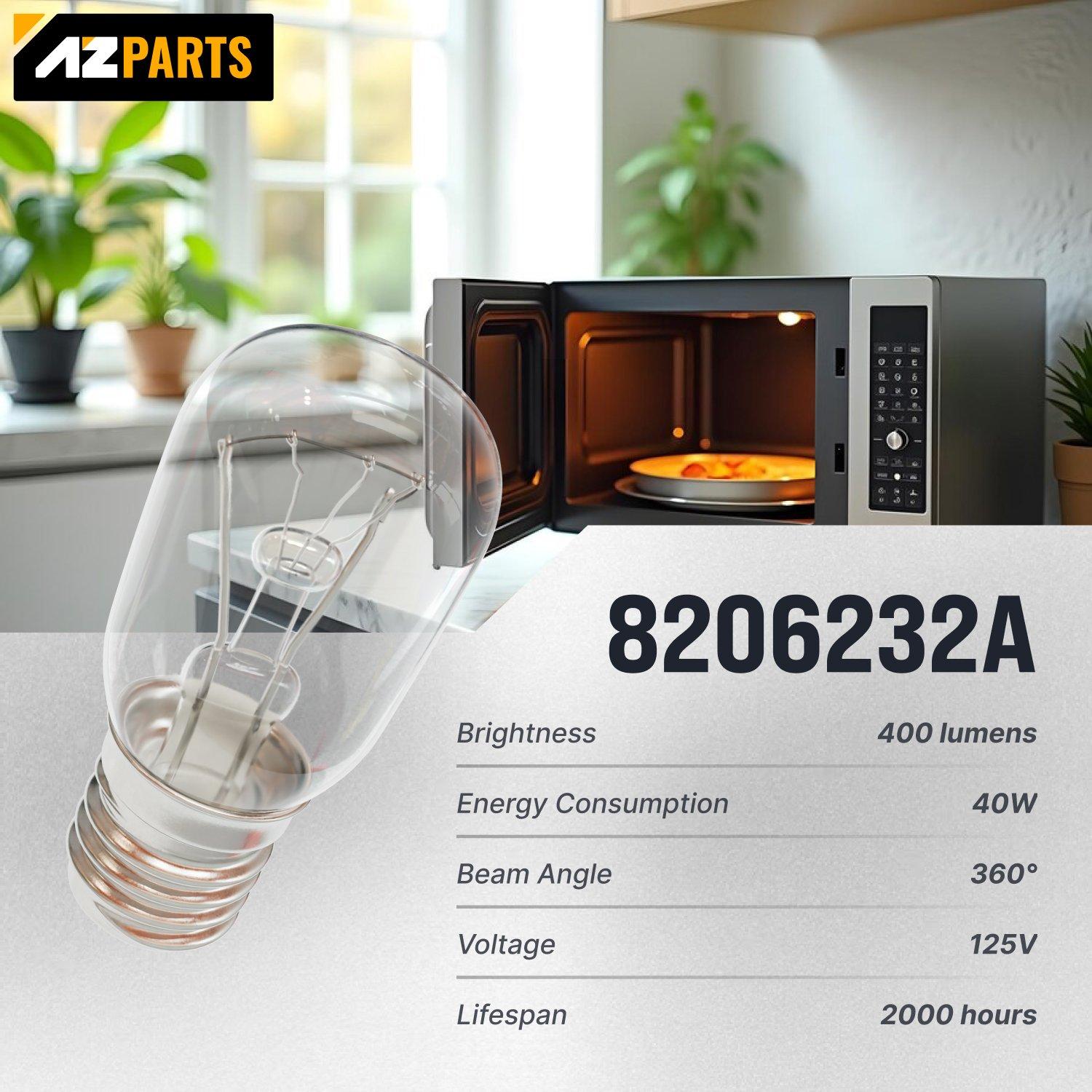[Lifetime Warranty] 8206232A KEI 125V 40W Microwave Bulb E17 Base - Pack of 3 image 1