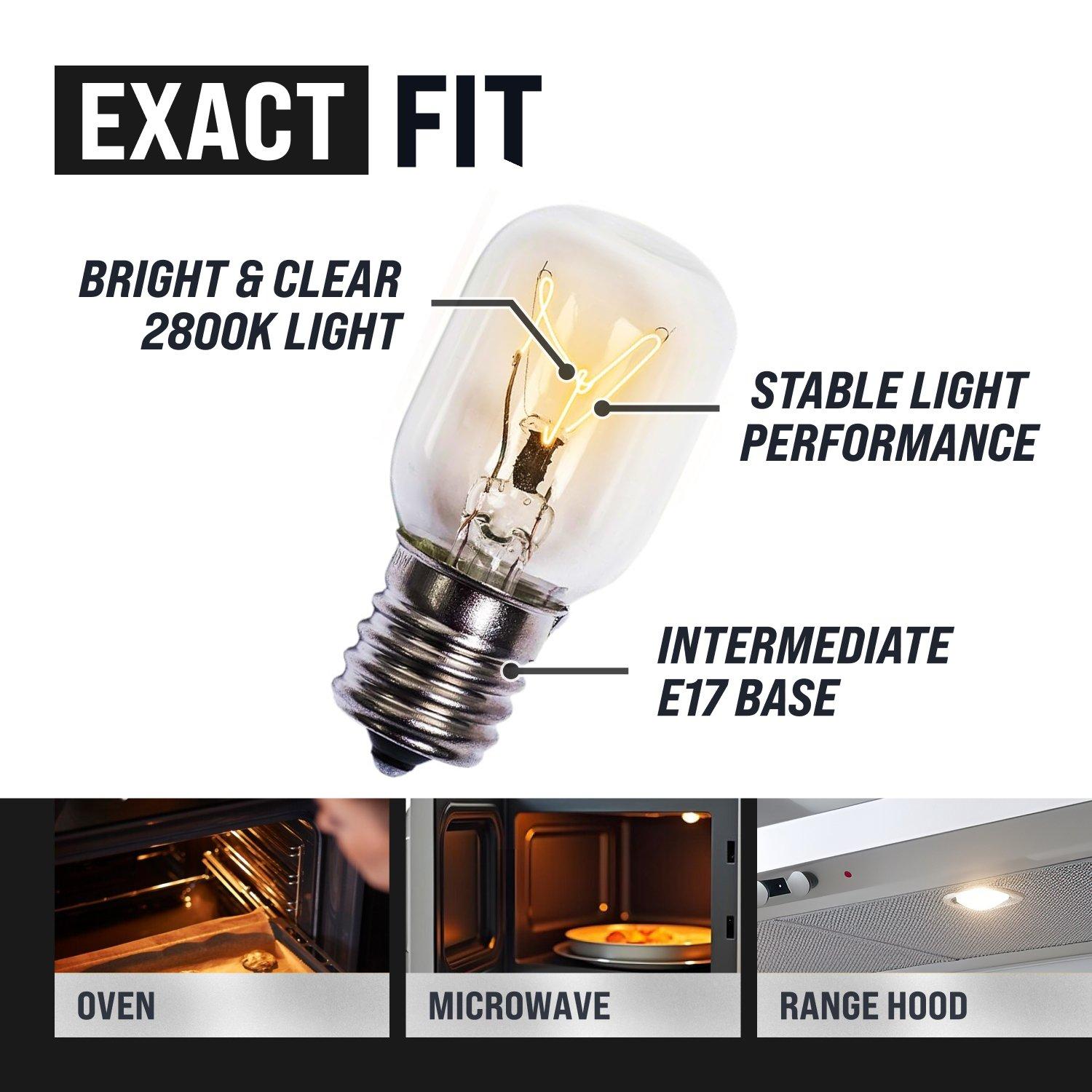 [Lifetime Warranty] 8206232A KEI 125V 40W Microwave Bulb E17 Base - Pack of 3 image 2