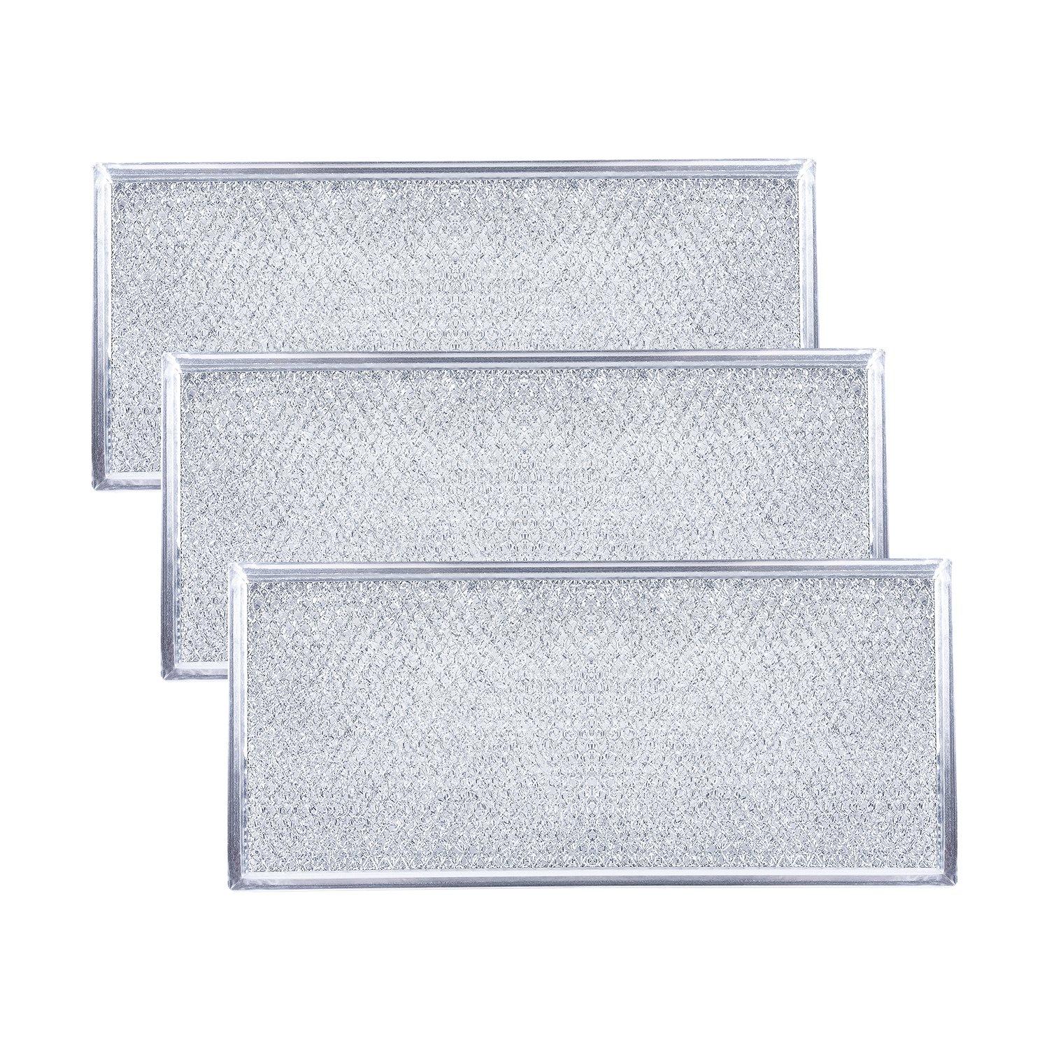 [Lifetime Warranty] W10208631A Microwave Grease Filter Replacement 5.78" x 12.91" Aluminum Mesh Screen Grease Filters - Compatible with Whirlpool GE Microwaves - Pack of 3 image 0