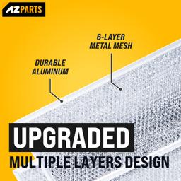 [Lifetime Warranty] W10208631A Microwave Grease Filter Replacement 5.78" x 12.91" Aluminum Mesh Screen Grease Filters - Compatible with Whirlpool GE Microwaves - Pack of 3 thumbnail 1