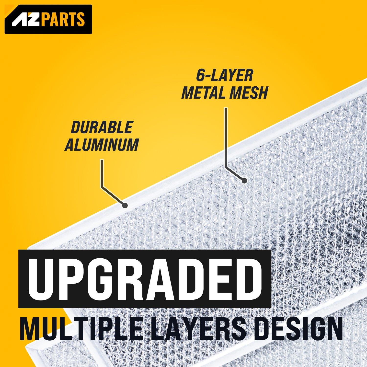 [Lifetime Warranty] W10208631A Microwave Grease Filter Replacement 5.78" x 12.91" Aluminum Mesh Screen Grease Filters - Compatible with Whirlpool GE Microwaves - Pack of 3 image 1