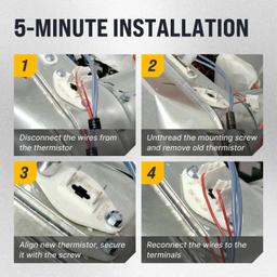 [Lifetime Warranty] 8577274 Dryer Thermistor Replacement - Compatible with Whirlpool Kenmore KitchenAid Dryers - Replaces 3976615 AP3919451 WP8577274 3390292 - Pack of 2 thumbnail 4