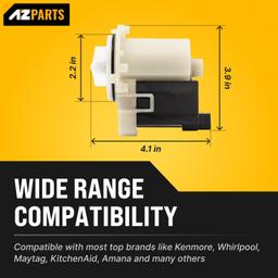 [Lifetime Warranty] 280187 8181684 Washer Drain Pump Motor Askoll m75 - Compatible with Whirlpool Duet Maytag Epic Kenmore HE Front Load KitchenAid Washers - Replaces 285998 8182819 8182821 AP3953640 thumbnail 5