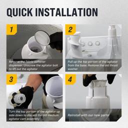 [Lifetime Warranty] 285811 Medium Cam Agitator Repair Kit - Compatible with Whirlpool, Kenmore Washers - Replaces AP3138838, 2744, 285746, 285811VP, 3347410, 3351001, 3363663, AH334650, EA334650 thumbnail 2