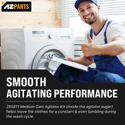 [Lifetime Warranty] 285811 Medium Cam Agitator Repair Kit - Compatible with Whirlpool, Kenmore Washers - Replaces AP3138838, 2744, 285746, 285811VP, 3347410, 3351001, 3363663, AH334650, EA334650 thumbnail 1