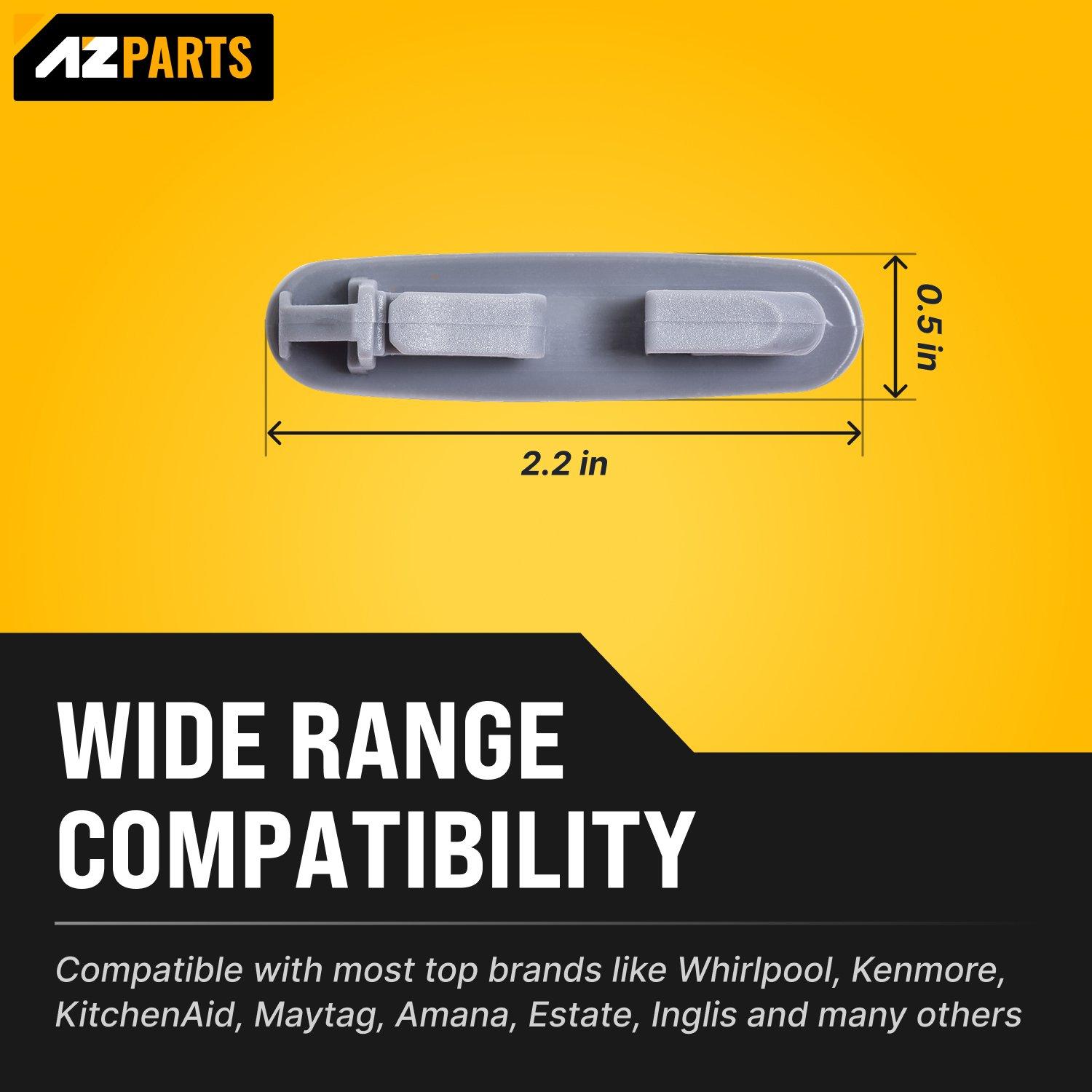 [Lifetime Warranty] 8565925 Dishwasher Upper Rack Slide Rail Stop Clip - Compatible with Whirlpool Kenmore KitchenAid Dishwashers - Replaces WP8565925 8524581 8270105 PS11746591 AP6013365 - Pack of 2 image 1