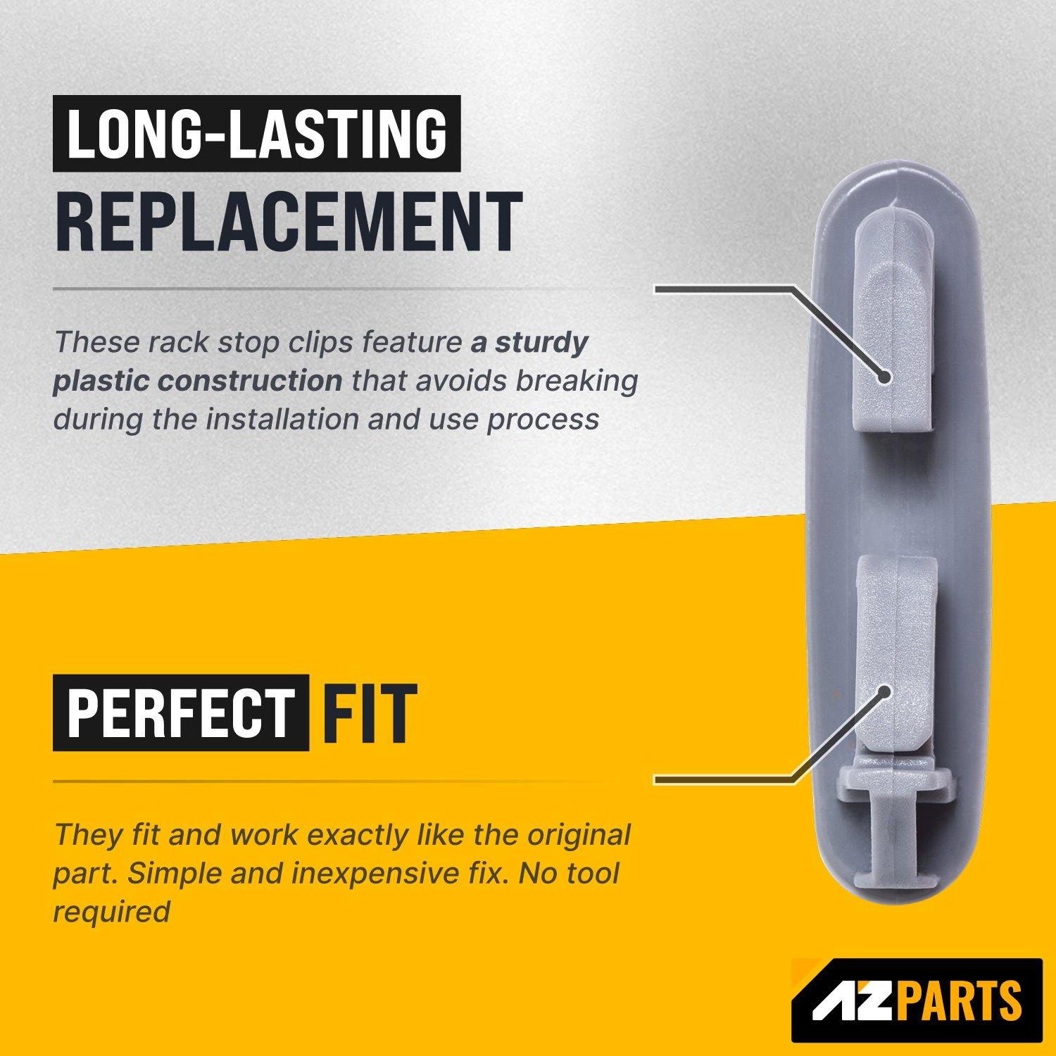 [Lifetime Warranty] 8565925 Dishwasher Upper Rack Slide Rail Stop Clip - Compatible with Whirlpool Kenmore KitchenAid Dishwashers - Replaces WP8565925 8524581 8270105 PS11746591 AP6013365 - Pack of 2 image 3