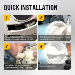 [Lifetime Warranty] WPW10730972 W10130913 Washer Drain Pump Assembly - For Whirlpool 9200 Duet Washer, Kenmore HE2 Plus, Maytag 2000 3000 4000 Series WFW8400TW02 WFW9200SQA10 - Replaces 8540024 W10117829 thumbnail 3