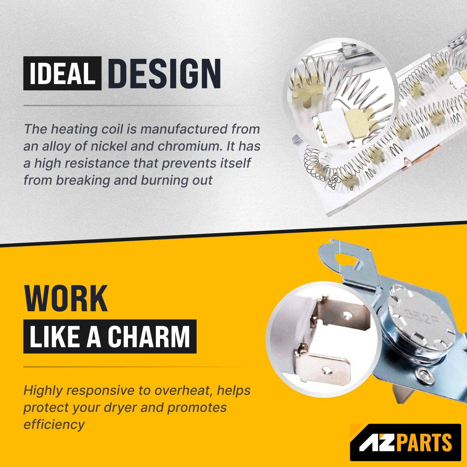 [Lifetime Warranty] 3387747 MEDB835DW4 Dryer Heating Element Kit - For Whirlpool Kenmore Maytag KitchenAid Amana GEW9250PW1 GEW9250PW0 WED5100HW1 WED8300SW2 GEW9200LW1 MED6230HW1 GEQ9800PW1 WED7500GC0 image 2