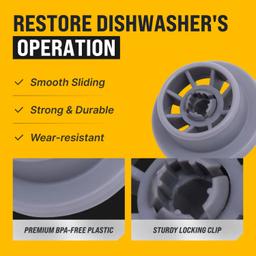 [Lifetime Warranty] 165314 Dishwasher Lower Rack Wheel - Compatible for Bosch & Kenmore Dishwashers - Replaces 420198 423232 AP2802428 PS8697067 00420198 PS3439123 EAP3439123 - Pack of 4 thumbnail 1