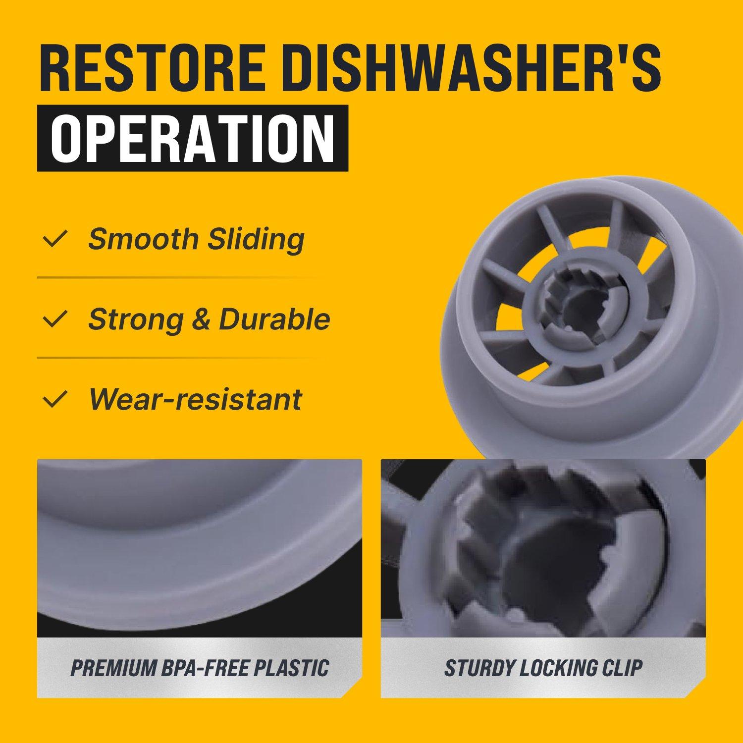 [Lifetime Warranty] 165314 Dishwasher Lower Rack Wheel - Compatible for Bosch & Kenmore Dishwashers - Replaces 420198 423232 AP2802428 PS8697067 00420198 PS3439123 EAP3439123 - Pack of 4 image 1