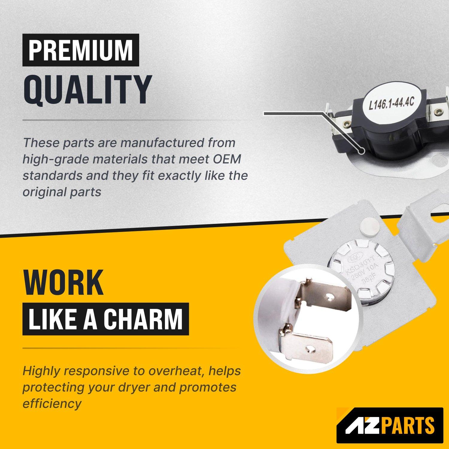 [Lifetime Warranty] 279973 Dryer Thermal Cut-Off Fuse Kit - Compatible with Whirlpool Kenmore Maytag KitchenAid Electric Dryers - Replaces 8318314 3391913 AP3094323 PS334387 279973VP image 2