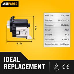 [Lifetime Warranty] 4681EA2001T WM3170CW Washer Drain Pump for Kenmore LG WM3170CW WM2101HW WM2301HR WM0642HW WM3670HVA WM2650HWA WM3270CW WM8100HVA MAH5500BWW WM8000HVA WM2487HRMA WM8000HWA thumbnail 6