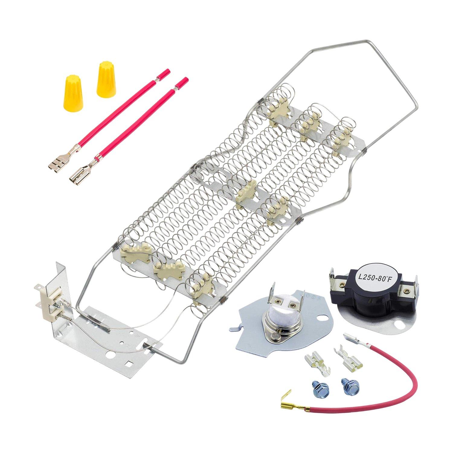 [Lifetime Warranty] WP4391960 4391960 Dryer Heating Element & 279816 Dryer Thermal Cut-off Kit - Compatible with Whirlpool & Kenmore Dryers - Replaces AP3109438 3399848 AP3094244 image 0