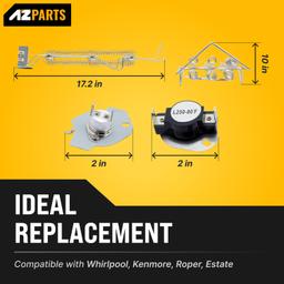 [Lifetime Warranty] WP4391960 4391960 Dryer Heating Element & 279816 Dryer Thermal Cut-off Kit - Compatible with Whirlpool & Kenmore Dryers - Replaces AP3109438 3399848 AP3094244 thumbnail 1