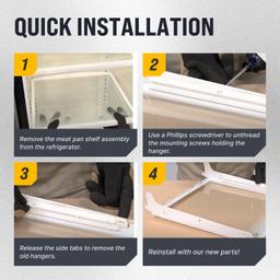 [Lifetime Warranty] 240365401 & 240356501 Refrigerator Meat Pan Hangers (Left & Right)  - Compatible with Frigidaire Kenmore Refrigerators - Replaces EA430245, PS430245, 891310, AH430245, 891216 thumbnail 4