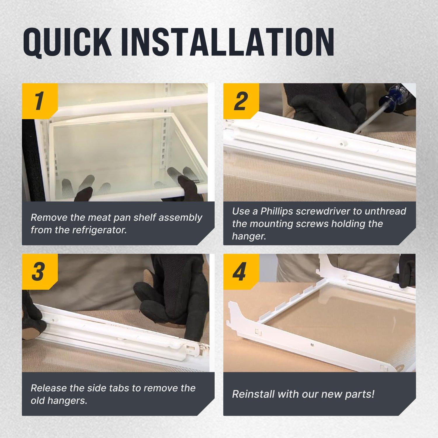 [Lifetime Warranty] 240365401 & 240356501 Refrigerator Meat Pan Hangers (Left & Right)  - Compatible with Frigidaire Kenmore Refrigerators - Replaces EA430245, PS430245, 891310, AH430245, 891216 image 4