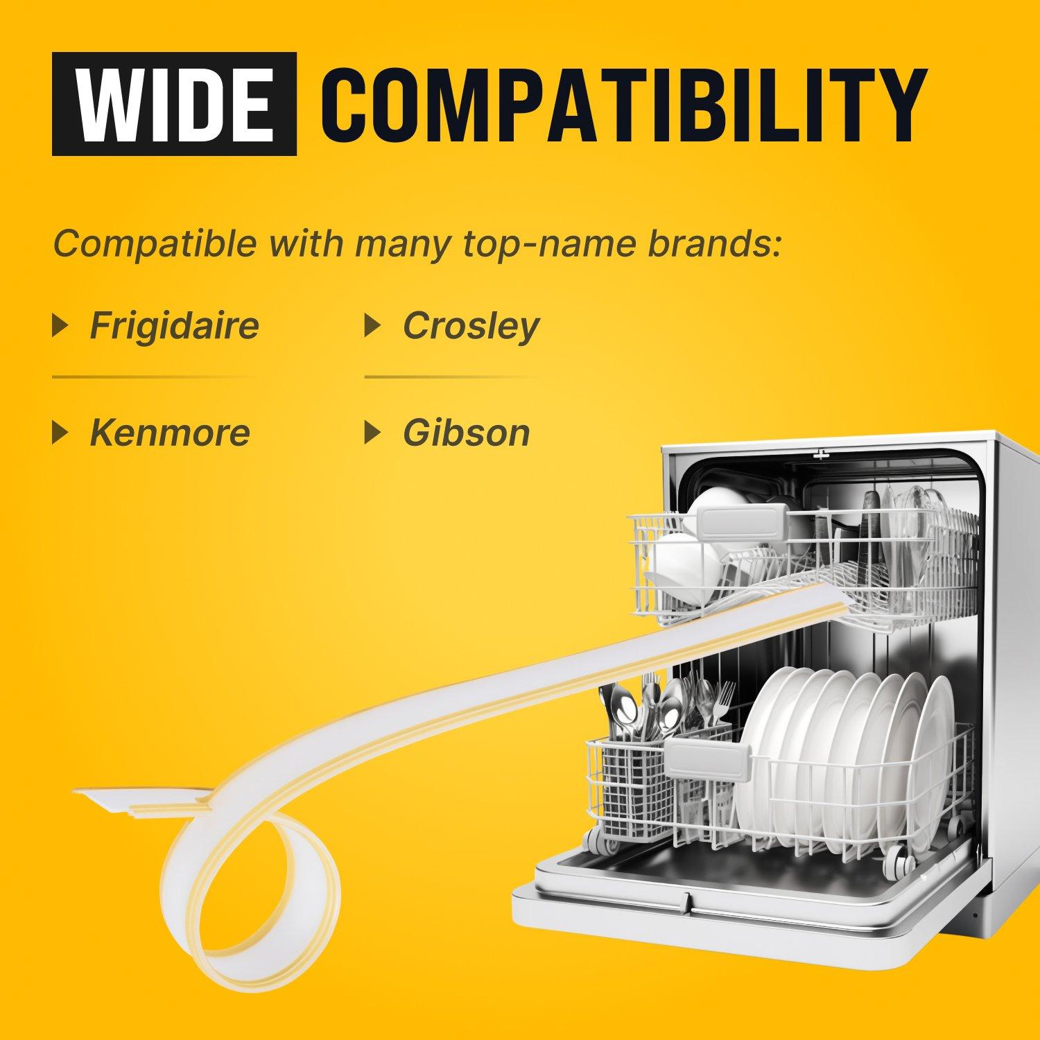 [Lifetime Warranty] 809006501 Dishwasher Bottom Door Gasket Replacement - Compatible for Frigidaire Kenmore Electrolux Dishwashers - Replaces 154576501 154297601 PS9495545 AP5809675 image 2