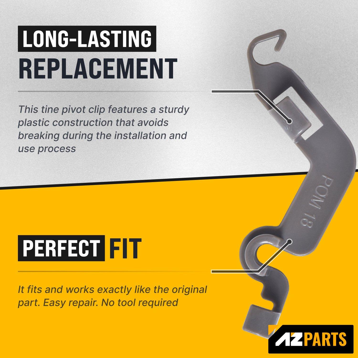 [Lifetime Warranty] W10082853 Dishwasher Tine Pivot Clip - Compatible for Whirlpool Kenmore KitchenAid Dishwashers - Replaces WPW10082853 PS11748190 PS1734891 1446946 - Pack of 2 image 1