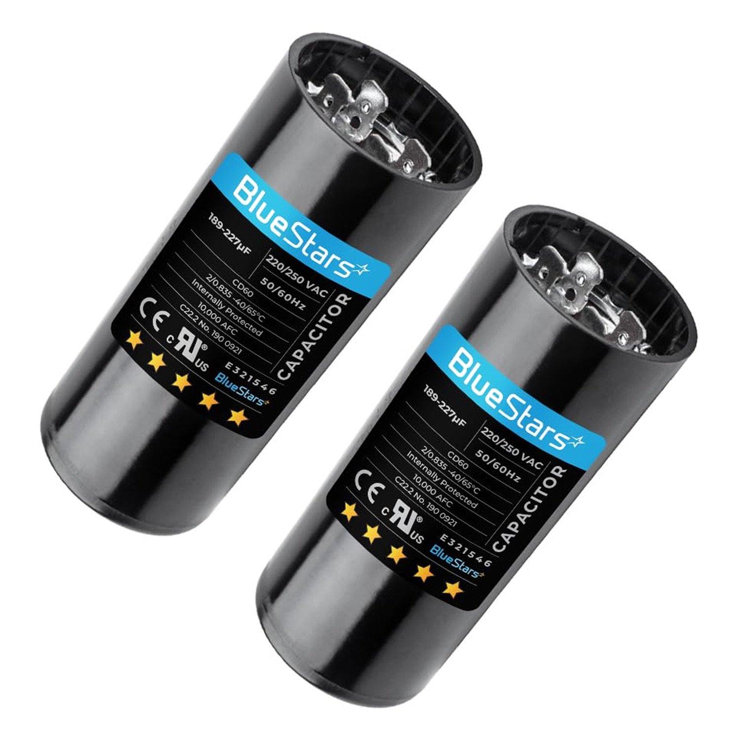 [Lifetime Warranty] 189-227 uF MFD 220-250 VAC Round Start Capacitor 50/60 Hz - Fits OEM Single Phase Motor - Pack of 2 image 0